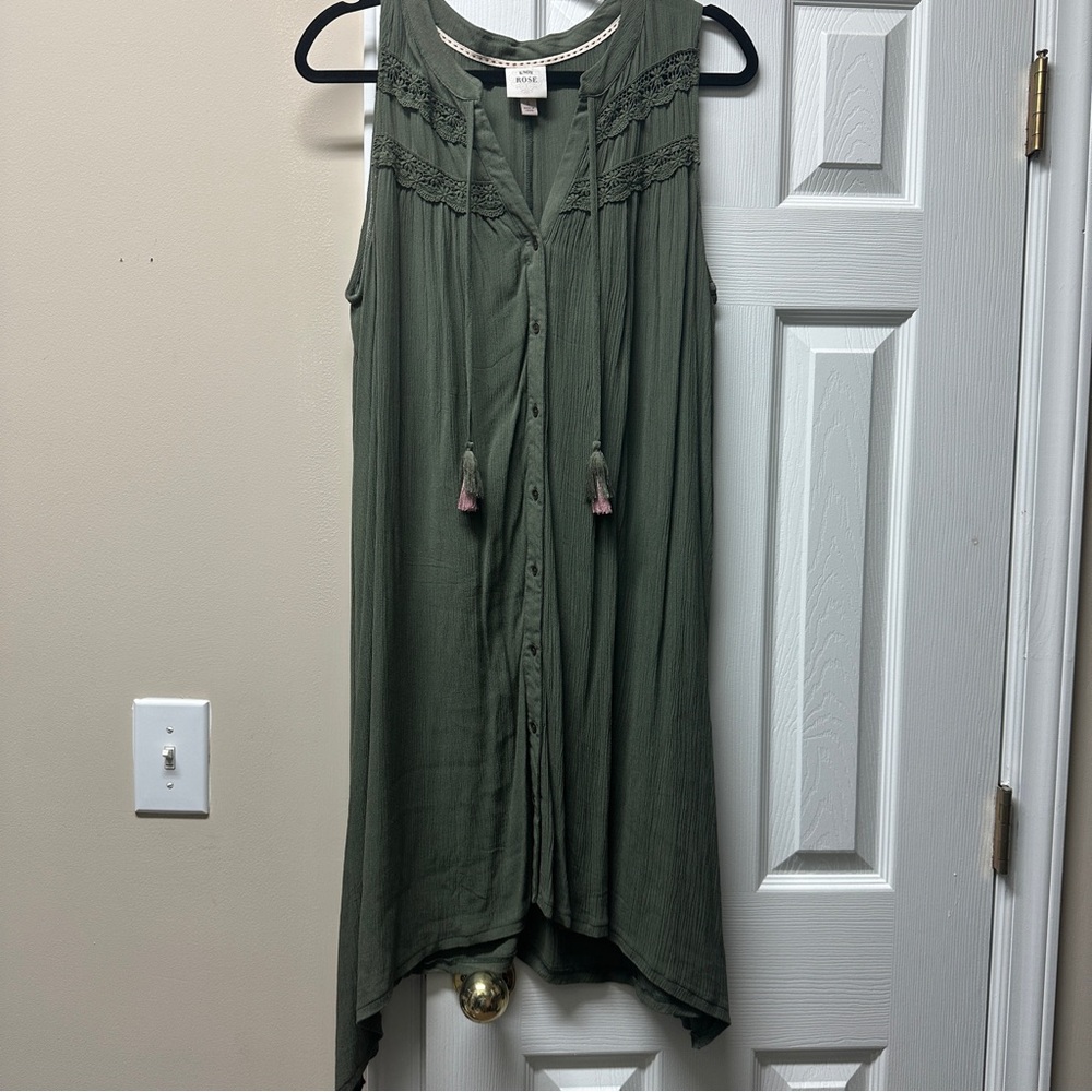 Knox Rose Olive Green Women's Top with Decorative Trim
